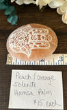 Selenite Orange Palm with Hamsa