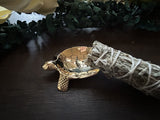 Turtle Brass Incense Holder