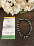 Natural Stone Gem Bracelet 7 inch 8MM Stretch-Magnetite(Lodestone)